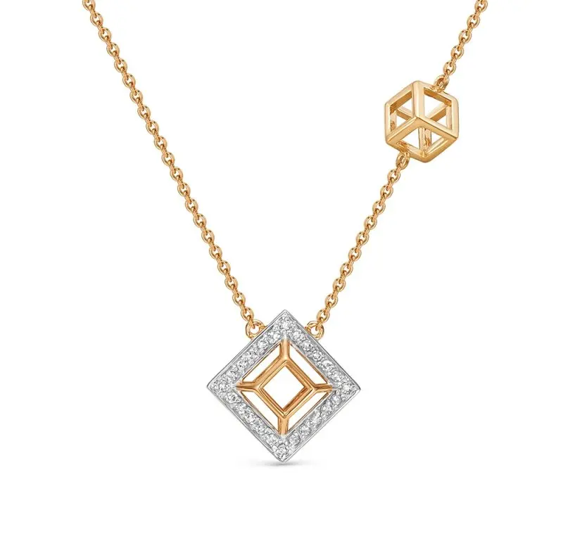 Цепь колье из красного золота