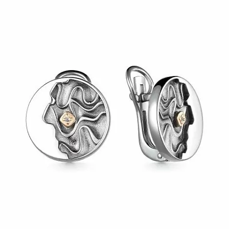 Серьги с английским замком из серебра