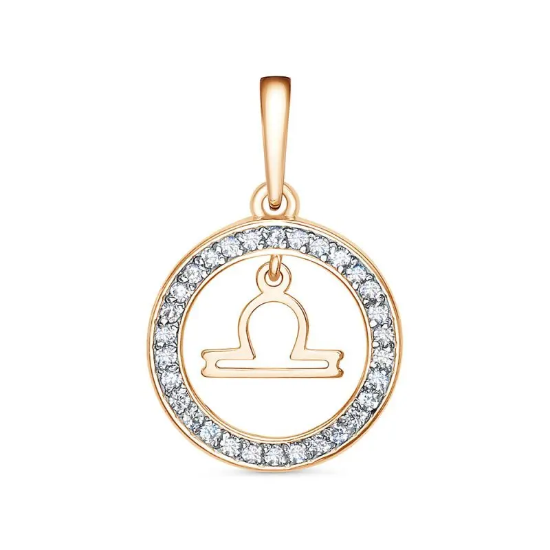 Подвеска знак зодиака из комбинированного золота