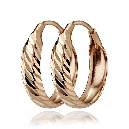 Серьги конго из красного золота