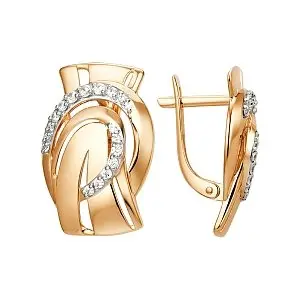 Серьги с английским замком из красного золота