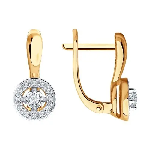 Серьги с английским замком из красного золота