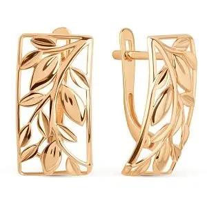 Серьги с английским замком из красного золота