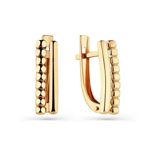 Серьги с английским замком из красного золота