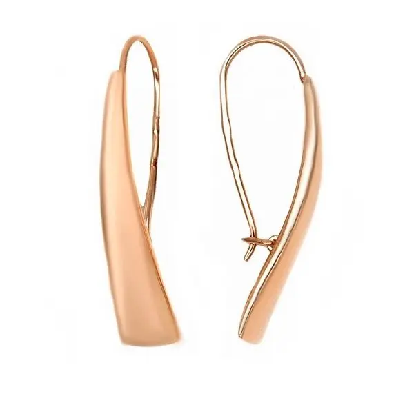 Серьги петельки из красного золота