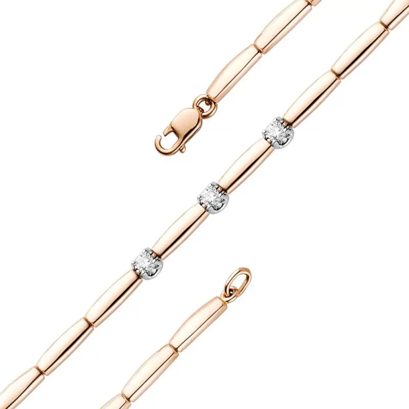 Браслет декоративный из комбинированного золота