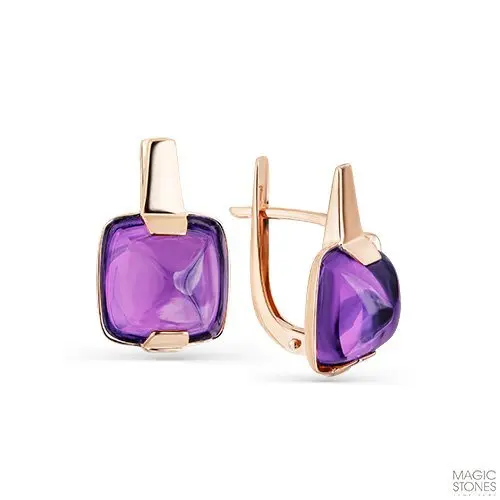 Серьги с английским замком из красного золота