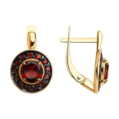 Серьги с английским замком из красного золота