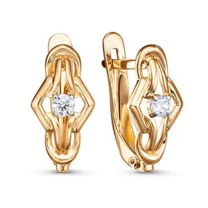 Серьги с английским замком из красного золота