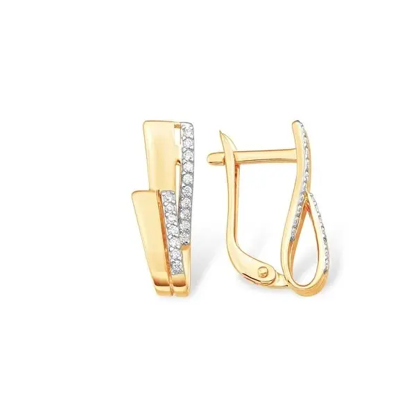 Серьги с английским замком из красного золота