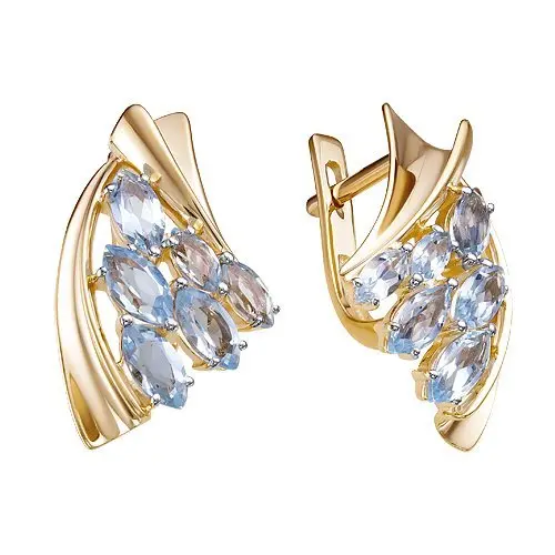 Серьги с английским замком из красного золота