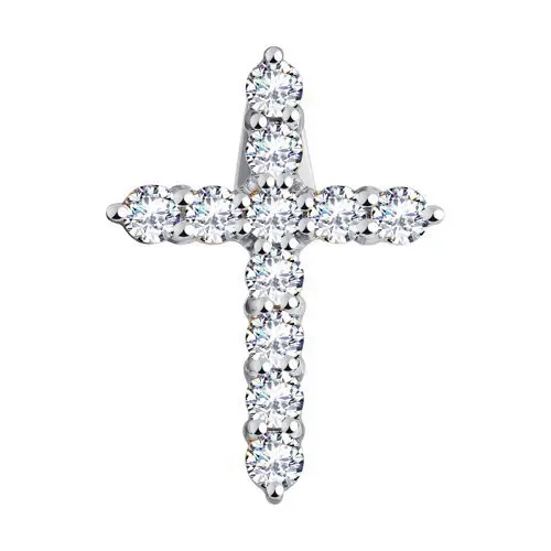 Подвеска декоративный крест из белого золота
