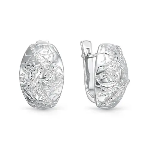Серьги с английским замком из серебра