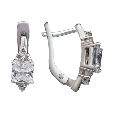 Серьги с английским замком из серебра