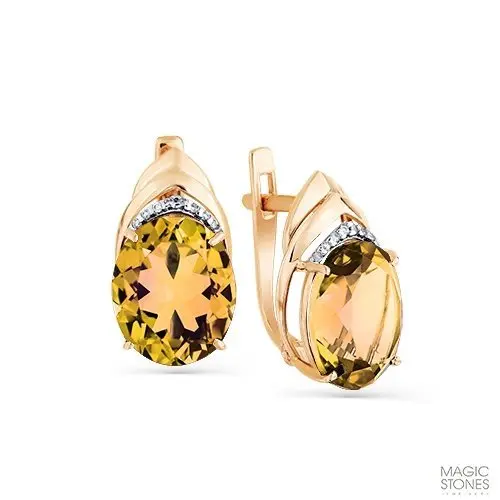 Серьги с английским замком из красного золота