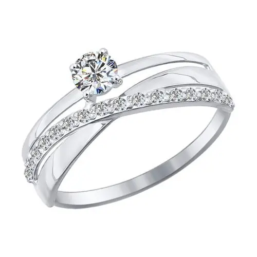 Кольцо декоративное из белого золота