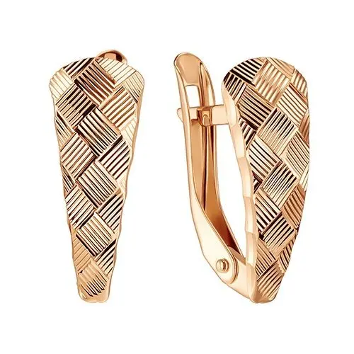 Серьги с английским замком из красного золота