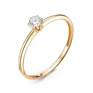 Кольцо помолвочное из красного золота