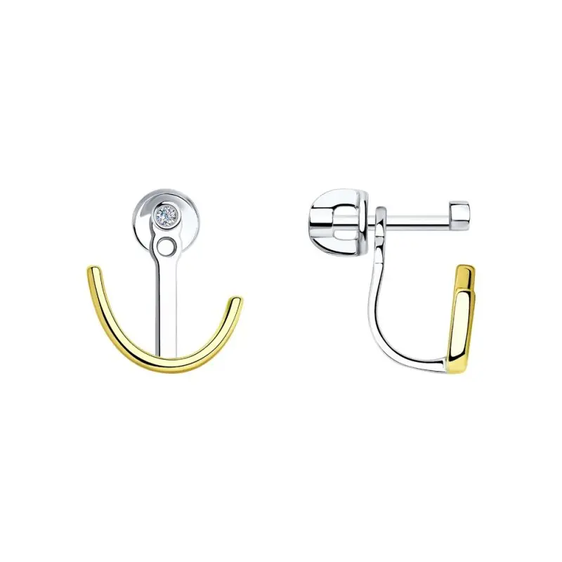 Серьги пуссеты из серебра