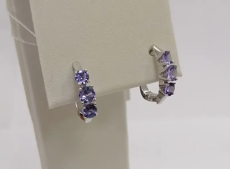 Серьги с английским замком из серебра