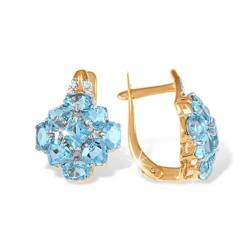 Серьги с английским замком из красного золота