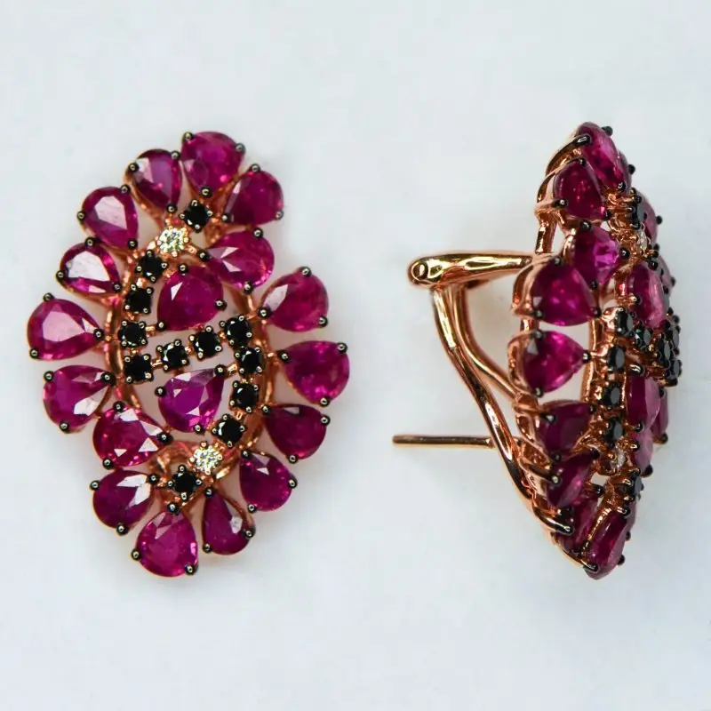 Серьги с английским замком из красного золота