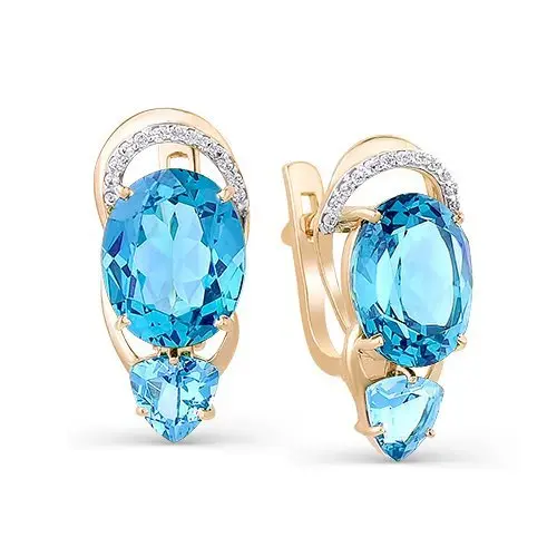 Серьги с английским замком из красного золота