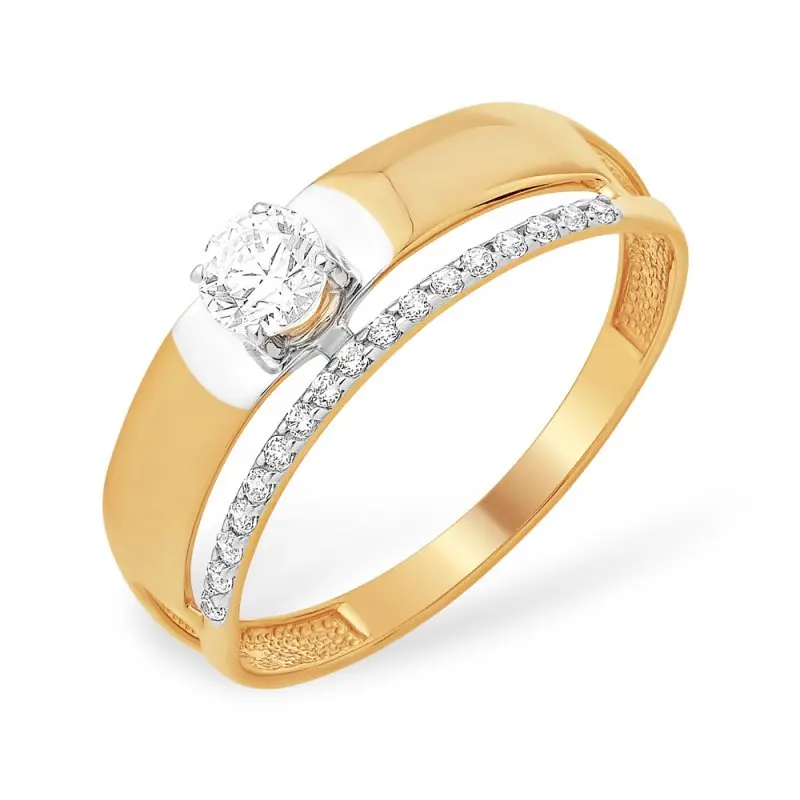 Кольцо декоративное из комбинированного золота