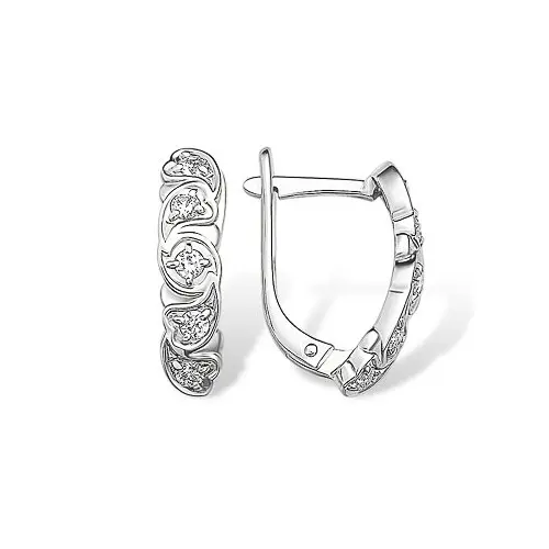 Серьги с английским замком из серебра