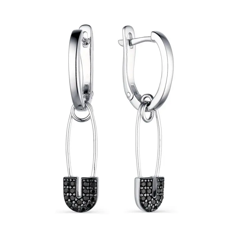 Серьги подвесные из серебра