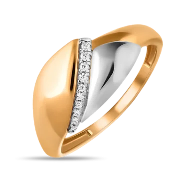 Кольцо декоративное из комбинированного золота