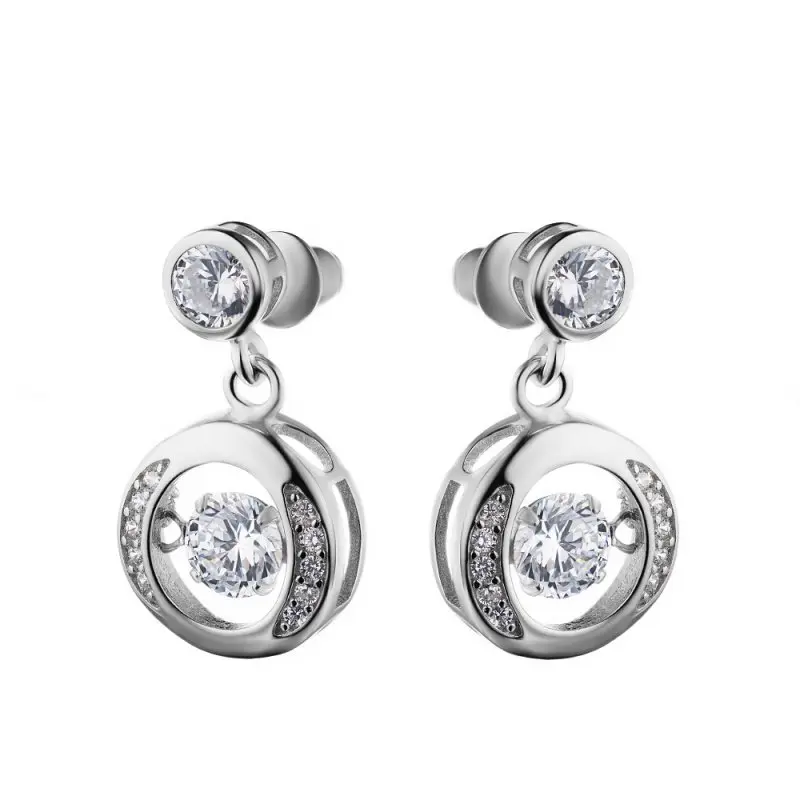 Серьги подвесные из серебра