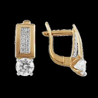 Серьги с английским замком из красного золота