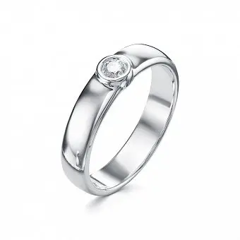 Кольцо обручальное из белого золота