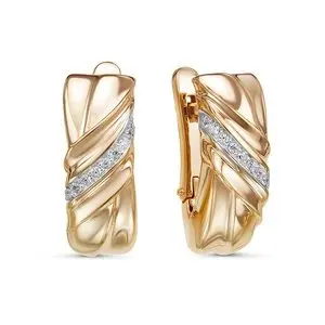 Серьги с английским замком из красного золота