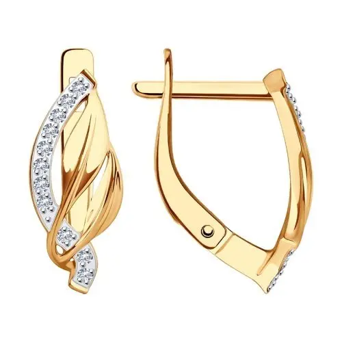 Серьги с английским замком из красного золота