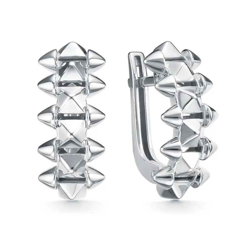 Серьги с английским замком из белого золота