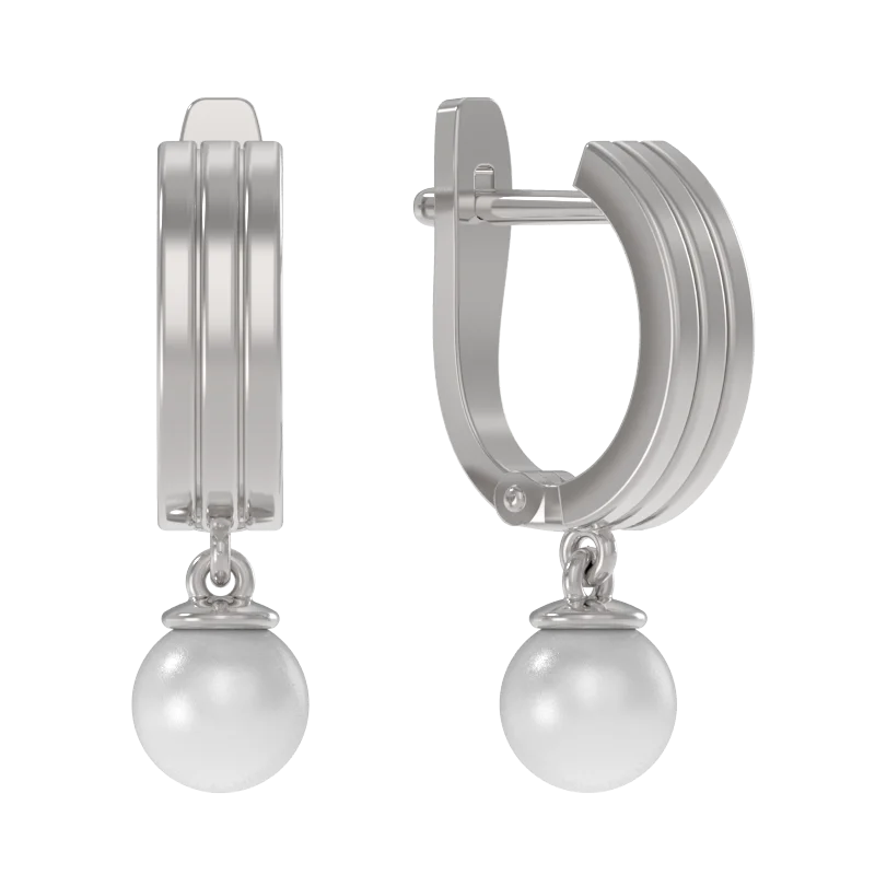 Серьги подвесные из серебра