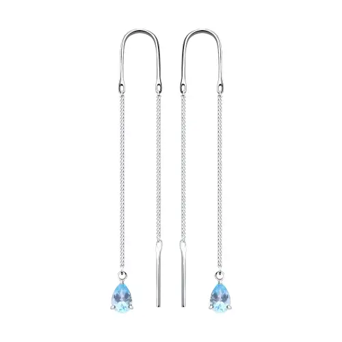 Серьги цепочки из серебра