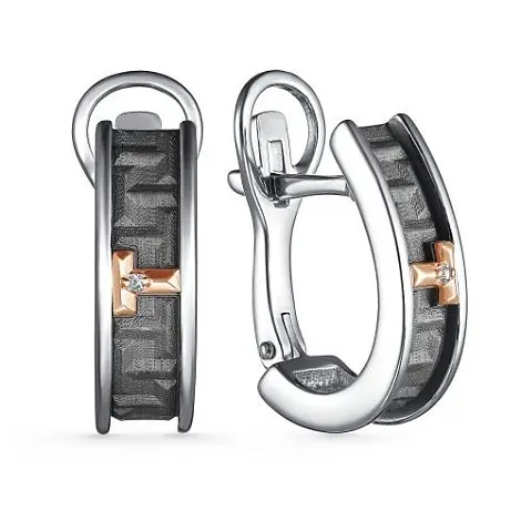 Серьги с английским замком из серебра