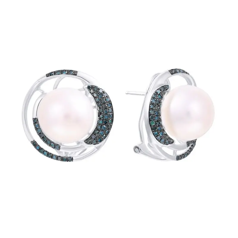 Серьги с английским замком из белого золота