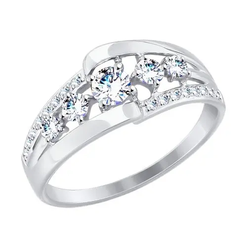 Кольцо декоративное из белого золота