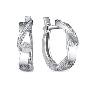 Серьги с английским замком из серебра