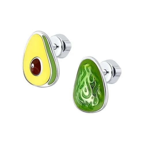 Серьги пуссеты из серебра