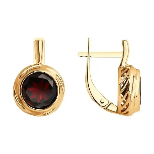 Серьги с английским замком из красного золота