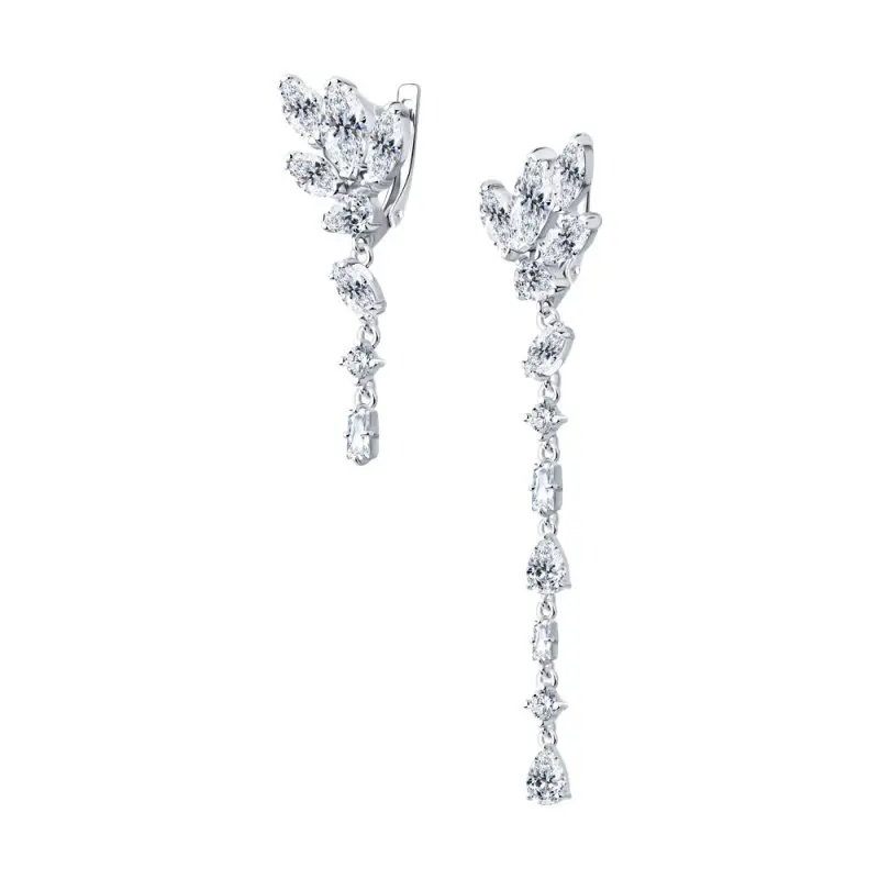 Серьги подвесные из серебра