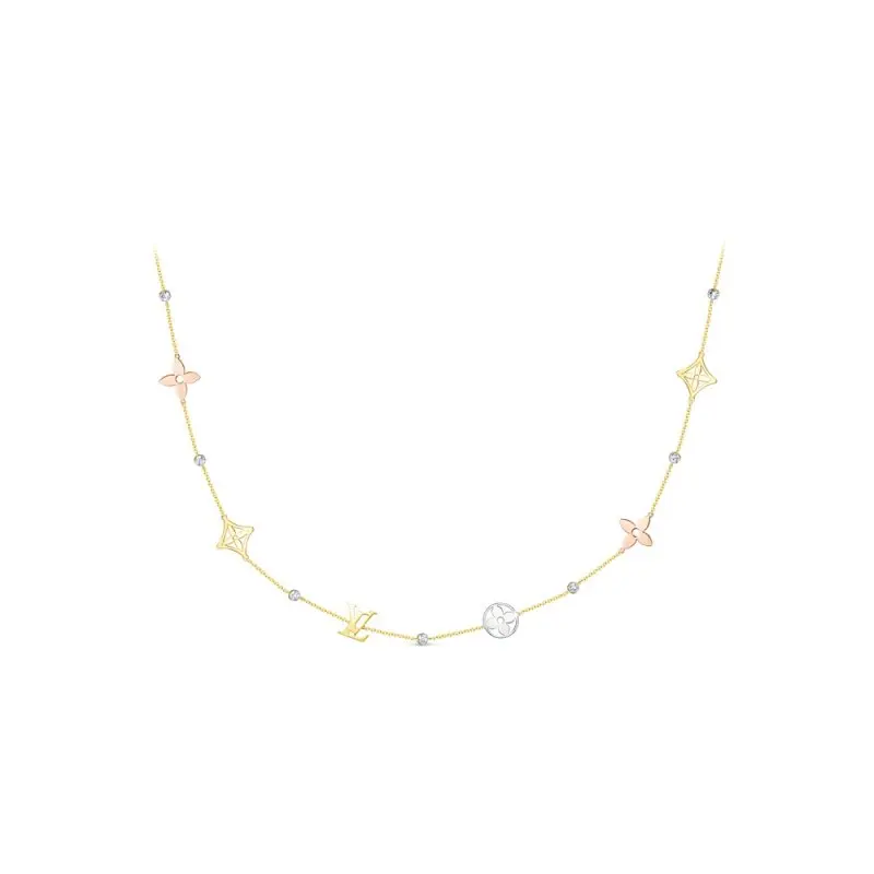 Цепь колье из комбинированного золота