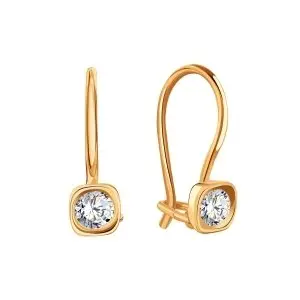 Серьги детские из красного золота