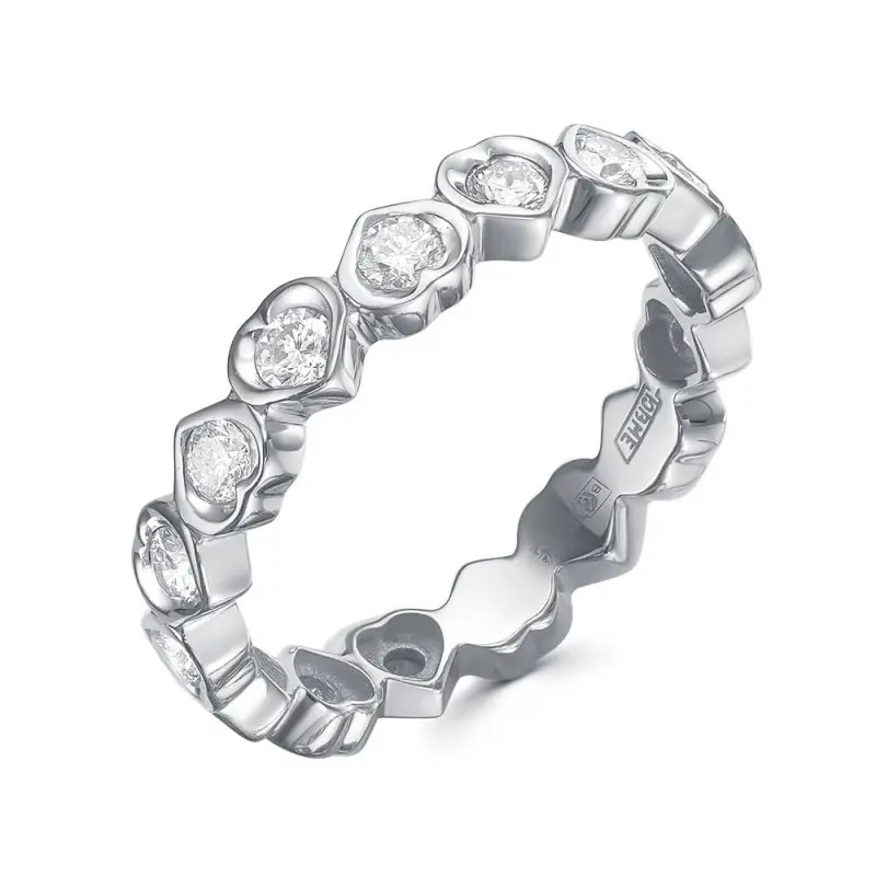 Кольцо декоративное из белого золота