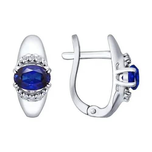 Серьги с английским замком из серебра